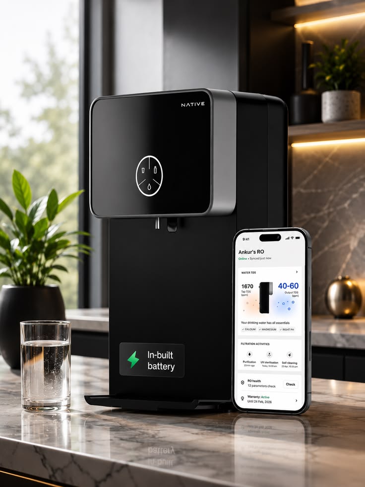 Modern kitchen water purifier setting